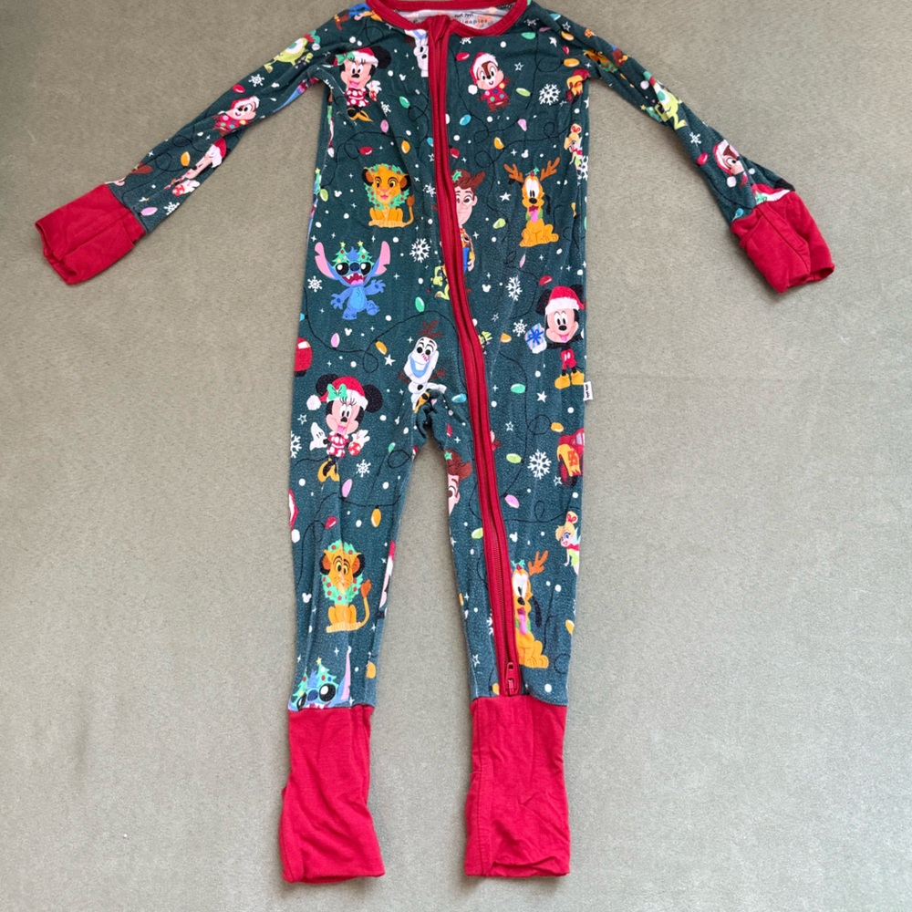 Little Sleepies Disney Christmas PJ- Green and Red 6-12mo